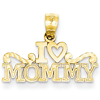 14k Yellow Gold I Heart Mommy Pendant