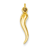14kt Yellow Gold 3/4in Hollow 3-D Italian Horn Pendant