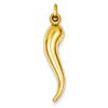 14kt Yellow Gold 1 1/4in Hollow 3-D Italian Horn Pendant