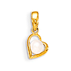 14kt Yellow Gold Freshwater Cultured Pearl Children's Heart Pendant