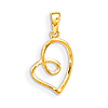 14kt Yellow Gold 1/2in Children's Heart Knot Pendant