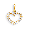 14kt Yellow Gold 3/8in CZ Encrusted Children's Heart Pendant