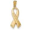 14kt Yellow Gold 3/4in Survivor Ribbon Pendant