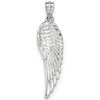 14k White Gold 1in Textured Angel's Wing Pendant