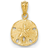 14k Yellow Gold 1/2in Polished Sand Dollar Pendant