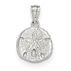14k White Gold Textured Sand Dollar Charm 3/8in