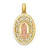 14K Yellow and Rose Gold Our Lady Of Guadalupe Pendant 5/8in