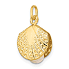 14k Yellow Gold Clam Pendant with Freshwater Cultured Pearl