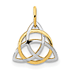 14k Yellow Gold with Rhodium Celtic Pendant 1/2in