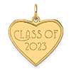 14k Yellow Gold Class Of 2023 Heart Charm