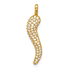 14k Yellow Gold Cubic Zirconia Italian Horn Pendant 3/4in