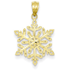 14kt Yellow Gold 3/4in Snowflake Pendant
