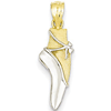 14kt Yellow Gold Rhodium 3/4in Ballet Shoe Pendant