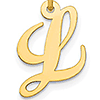 14kt Yellow Gold 5/8in Fancy Script Initial L Charm