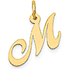 14kt Yellow Gold 5/8in Fancy Script Initial M Charm