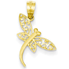 14kt Yellow Gold 5/8in Diamond-cut Dragonfly Charm