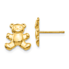 14k Yellow Gold Teddy Bear Post Earrings