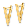 14k Yellow Gold Inverted Triangle Hoop Earrings