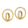 14k Yellow Gold Cubic Zirconia Circle Huggie Hoop Earrings