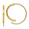 14k Yellow Gold Polished Hoop Threader Earrings 1in