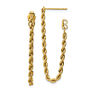 10k Yellow Gold Rope Dangle Earrings 1.5in