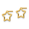 14k Yellow Gold Open Star Earrings with Polished Finish