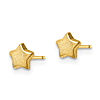 14k Yellow Gold Satin and Polished Star Post Earrings
