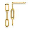 14k Yellow Gold Open Long Link Post Dangle Earrings 3/4in