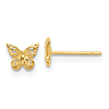 14k Yellow Gold Cut-out Butterfly Post Earrings