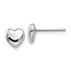 14k White Gold Heart Button Stud Earrings 6mm