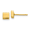 14k Yellow Gold Small Square Button Earrings