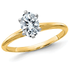 14k Yellow Gold 2.25 ct Pure Light Moissanite Oval Solitaire Ring 