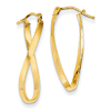 14kt Yellow Gold 1in Italian Hollow Twisted Earrings