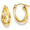 14kt Yellow Gold 3/4in Italian Double Interwined Hoop Earrings