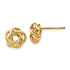 14k Yellow Gold Love Knot Earrings With Whirl Design