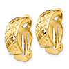14k Yellow Gold Small Textured J-Hoop Non-Pierced Earrings
