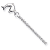 Sterling Silver 9in Dolphin Charm Anklet