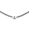 Sterling Silver 5mm Blue Topaz Mesh Necklace 16in