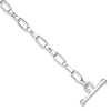 Sterling Silver 7.5in Rectangular Link Toggle Bracelet