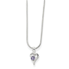 Sterling Silver Purple CZ Heart Necklace