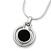 Sterling Silver Onyx Pendant with 16in Chain