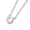 Sterling Silver Small Horseshoe CZ Pendant on 16in Chain