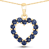 10k Yellow Gold 0.64 ct tw Genuine Blue Sapphire Heart Pendant Necklace
