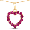 10k Yellow Gold 0.43 ct tw Genuine Ruby Heart Pendant Necklace