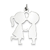 Sterling Silver 1 1/16in Engravable Boy Girl Disc Charm