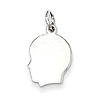 Sterling Silver Engravable Boy Disc Charm 1/2in