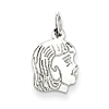 Sterling Silver Small Engravable Right Facing Girl Charm