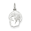 Sterling Silver 1/2in Engravable Boy Face Charm