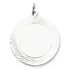 Sterling Silver 1in Engravable Round Pendant with Lined Border