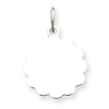 Sterling Silver 1/2in Engravable Rippled Charm